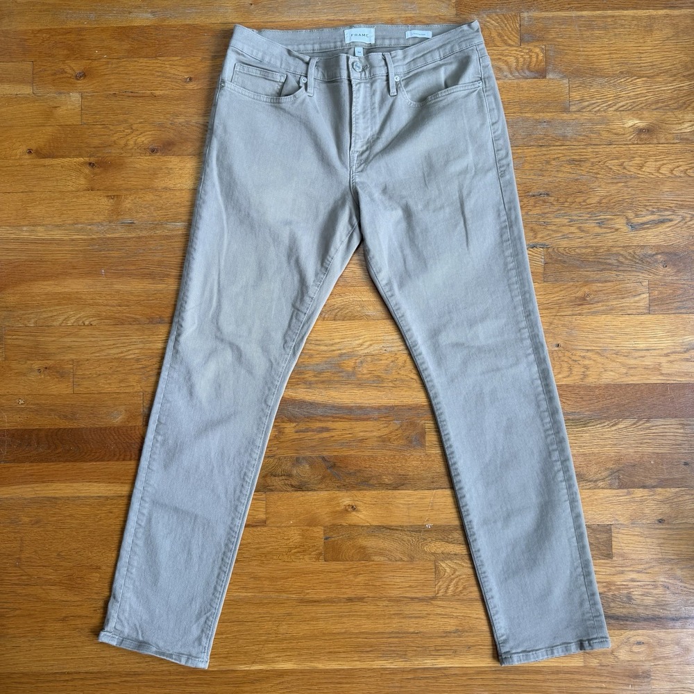 FRAME Mens Lt. Beige L'HOMME SLIM SOFT Lyocell Jeans Garage Fatigue 34x32 Pants